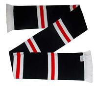 Arena Scarves Black White and Red Retro Striped Scarf