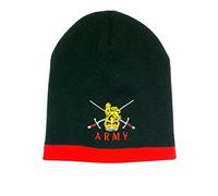 Arena Scarves British Army Rugby Embroidered Beanie Hat - Black and Red