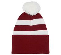 Arena Scarves Hearts Supporters Claret and White Retro Style Bobble Hat