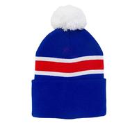 Arena Scarves Rangers Fans Striped Bobble Hat in Royal Blue, White and Red