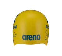 Arena Signature Collection Sarah Sj str m Autograph Unisex Adult Molded Silicone Swim Cap for Training and Racing, One Size Fits Most, Yellow