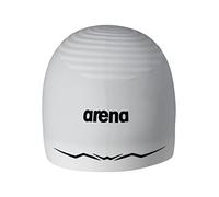 Arena Silicone Racing Swim Cap Men and Women Aquaforce Wave Hydrodynamic Performance Competitive Intensive Swimming, White, Large