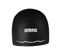 Arena Silicone Racing Swim Cap Men and Women Aquaforce Wave Hydrodynamic Performance Competitive Intensive Swimming, Black, Large