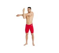 (28) Arena Team Men Swim Jammers Quick Dry Stretch Fit Athletic Swimming Shorts - Red
