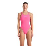 Arena Womens Team Tech Solid One Piece Swimsuit, Shocking Pink-blue River, 36 EU