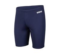 ARENA Solid Team Swimwear for Men, Quick Dry Swimsuit, Men's Jammer, MaxLife Eco Fabric with Maximum Chlorine Resistance and UPF 50+ UV Protection and Front Lining Navy-White