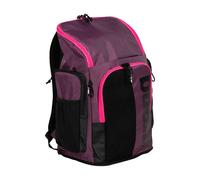 Arena Spiky III Backpack 45L - Water-Repellent Bottom, Dual Main Compartments, Front Zip Pocket, Mesh Side Pockets, Breathable Back Panel