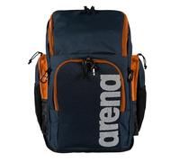 Arena Spiky III Team Backpack 45L Swimming Sports Gym Training Gear Bag for Men and Women Prints/Solid Colours, Navy/Orange, 45 L US, Spiky Iii Team 45 Backpack
