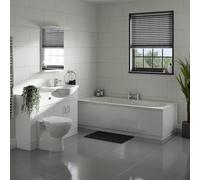 Arena Straight Bath Modern Bathroom Suite | White | Plastic | 1700mm