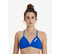 Arena Team Tie Back Solid Bikini Top Blue White Women - 32