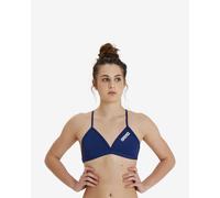 ARENA Performance Team Solid Bikini Top for Women, Sporty for Pool, Quick Dry Swimwear, Maxfit Eco Chlorine Resistant Fabric, UV Protection and Lined Front Fabric Navy-White