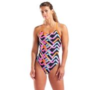 Arena Texture Tie Back Swimsuit - Black / Orange