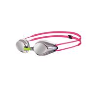 Arena Tracks Jr Children's Unisex Competition Swimming Goggles Mirror (mirrored, UV protection, anti-fog coating), silver white fuchsia (18), one size