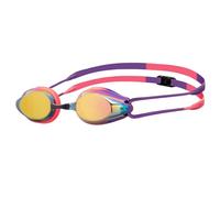 ARENA Tracks Unisex Adult Essential Racing Swim Goggles for Competitive Swimmers Men and Women FINA-Approved Anti-Fog Coated Mirror Lens, Copper/Plum/Bright Coral