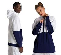 Arena Unisex_Adult Half Zip Hooded Sweatshirt, White/Navy, S