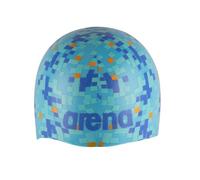 Arena Unisex Adult Poolish Molded Silicone Swim Cap for Training and Racing, One Size Fits Most, Pool Tiles/Blue