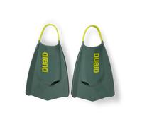 Arena Unisex Adult Powerfin Pro II Swim Training Fins Men and Women Silicone Short Blade Flippers Left/Right Customized, Sage/Arctic Lime, Size 11-12