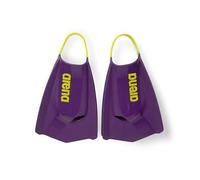 Arena Unisex Adult Powerfin Pro II Swim Training Fins Men and Women Silicone Short Blade Flippers Left/Right Customized, Plum/Arctic Lime, Size 9.5-10.5