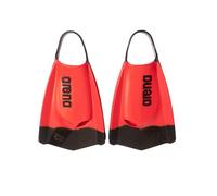 Arena Unisex Adult Powerfin Pro II Swim Training Fins Men and Women Silicone Short Blade Flippers Left/Right Customized, Red/Black, Size 9.5-10.5
