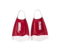 Arena Unisex Adult Powerfin Pro II Swim Training Fins Men and Women Silicone Short Blade Flippers Left/Right Customized, Cardinal Red/White, Size 6-7