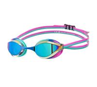 Arena Unisex Adults Python Racing Swim Goggles for Men and Women Anti-Fog Mirror Lens Max Comfort Dual Strap, Turquoise/Water/Fuchsia