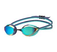 Arena Unisex Adults Python Racing Swim Goggles for Men and Women Competitive Swimmers Anti-Fog Mirror Lens Max Comfort Dual Strap Small Fit, Turquoise/Future Dusk/Water