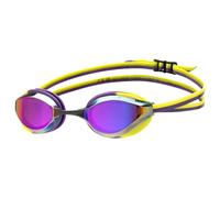 Arena Unisex Adults Python Racing Swim Goggles for Men and Women Competitive Swimmers Anti-Fog Mirror Lens Max Comfort Dual Strap Small Fit, Violet/Plum/Arctic Lime
