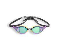 ARENA Unisex Cobra Edge Swipe Anti-Fog Racing Swim Goggles for Men and Women Polycarbonate Mirror/Non-Mirror Lens (EMERALD-PLUM-CYBER-LIME, Mirror)
