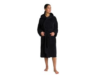 Arena Unisex Core Soft Cotton Bathrobe with Hood and Pockets, Comfortable and Lightweight, Black, XL