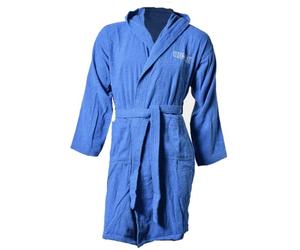 Arena Unisex Cotton Terrycloth Bathrobe with Hood and Pockets, Comfortable and Lightweight, Blue, Royal, L