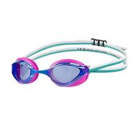 Arena Unisex Python Racing Swim Goggles for Men and Women Anti-Fog Non-Mirror Lens Max Comfort Dual Strap, Blue/Fuchsia/Water