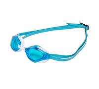 ARENA Unisex Python Racing Swim Goggles for Men and Women Anti-Fog Non-Mirror Lens Max Comfort Dual Strap, Blue/White Sky