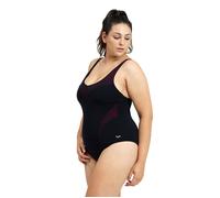 Arena W Isabel Light Cross Back One Piece Plus Black-white size 1X | Bodies Outlet | Women | Black 1X