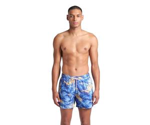 ARENA Water Prints Allover Men's Swimwear for Sea and Pool, Quick-Drying Comfortable Recycled Fabric Swimsuit, Men's Beach and Pool Costume with Internal Mesh Briefs and Side Pockets