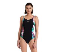 Arena Women's Bodylift Stefania U Back B-Cup Swimsuit One Piece, Black/Grape Violet Multi, 40