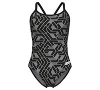 Arena - Women's Escape Swimsuit Lightdrop Back - Swimsuit size 34, grey/black