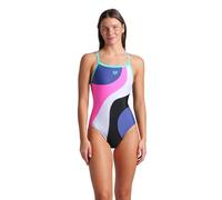 ARENA Women's Feel Multi Slices Light Drop Back Swimsuit One Piece Bathing Suit