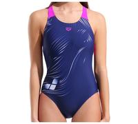 Arena - Women's Foliage Swimsuit V Back Lb - Swimsuit size 14, blue