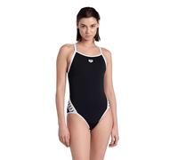 ARENA Women's Performance Icons Solid Super Fly Back Swimsuit One Piece, Black/White, 36