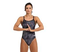 ARENA Women's Kikko Swimsuit, Black/Black Multi, 44 (EU)