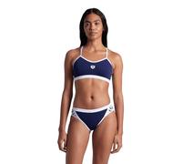 Arena Women's Performance Icons Solid Cross Back Bikini Set, Navy/White, 38