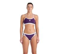 ARENA Women's Performance Icons Solid Cross Back Bikini Set, Plum/White, 30