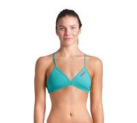 ARENA Women's Performance Solid Team Bikini Top, Water/Shocking Pink, 28