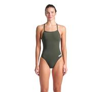 ARENA Women's Performance Solid Team Challenge Swimsuit One Piece, Dark Sage/White, 28