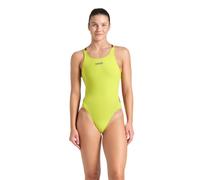 ARENA Women's Performance Sports Swimsuit Solid Tech Back Multi Bathing Suit One Piece, Soft Green/Plum, 32