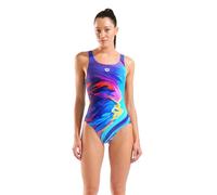 ARENA Women's Placement O Back Swimsuit with Large Neck and Straps with Extra Support, multicoloured, 10