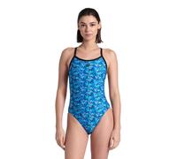 Arena Womens Pool Tiles Challenge Back Swimsuit - Black/Blue Multi