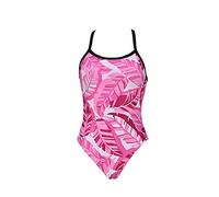 Arena Women's Print Challenge Back One Piece Swimsuit, Pink Tropicals, 26