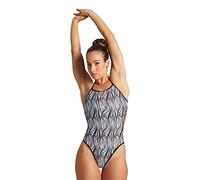 Arena Women's Print Challenge Back Reversible MaxLife One Piece Athletic Training Swimsuit, Animalier Black, 26