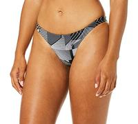 Arena Women's Rulebreaker Free Brief Bikini Bottoms Athletic Sport Swimsuit, Geometric Black, Medium